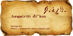 Jungwirth Ákos névjegykártya